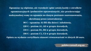 Стоимость за экзамен по Польському языку - Polska Consult TM